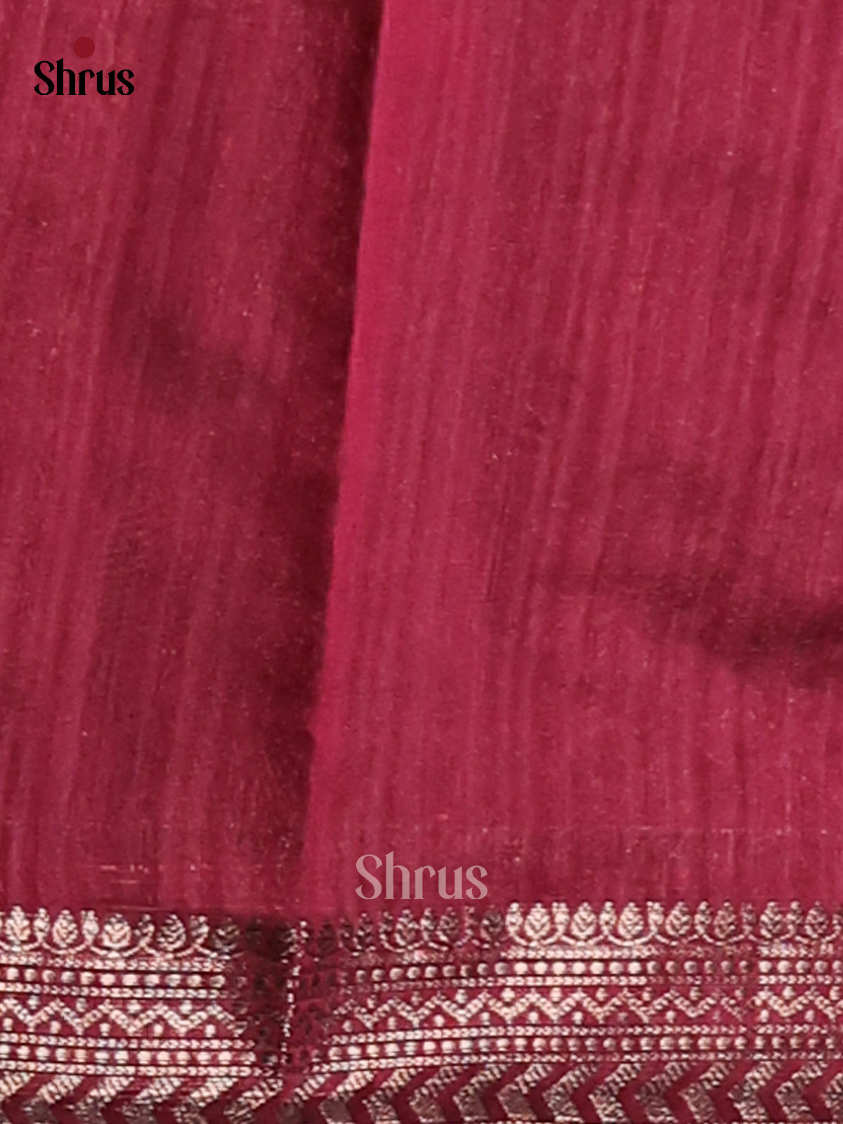 Maroon- Semi Jute Saree - Shop on Shrus.com
