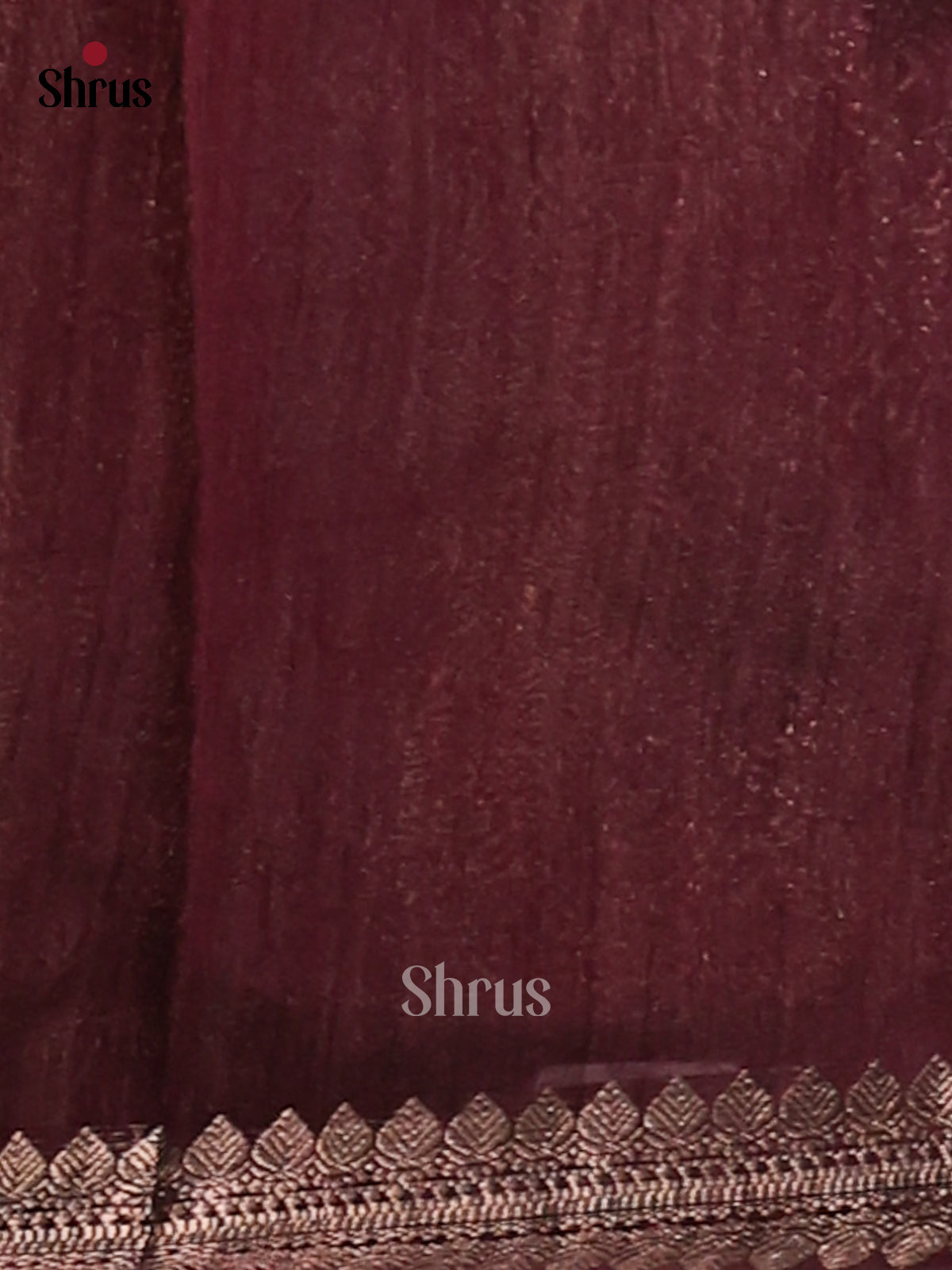 Maroon- Semi Jute Saree - Shop on Shrus.com