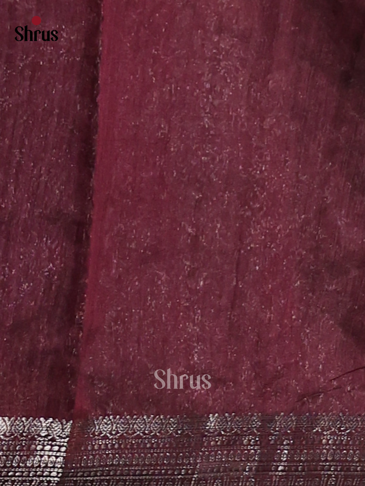 Dark Maroon - Semi Jute Saree - Shop on Shrus.com
