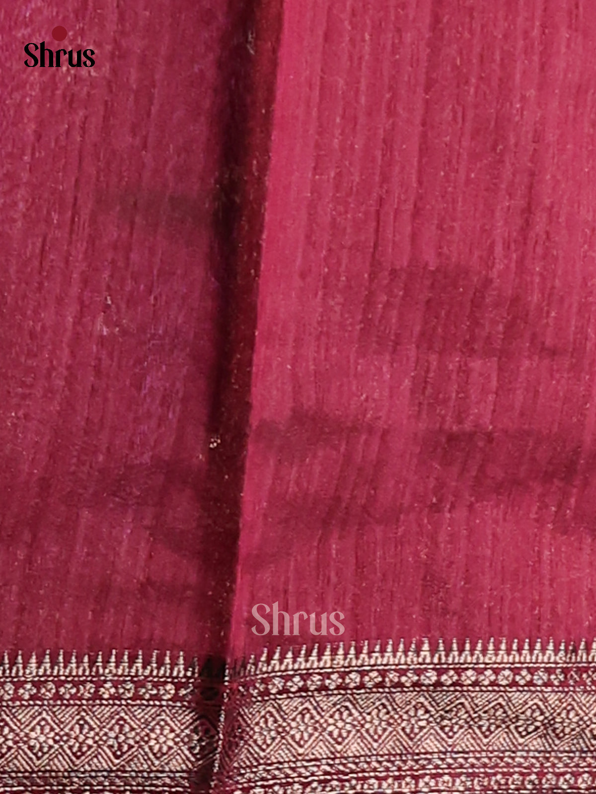 Maroon - Semi Jute Saree - Shop on Shrus.com