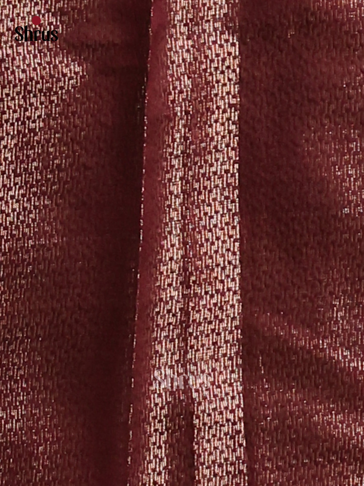 Maroon - Semi Jute Saree - Shop on Shrus.com
