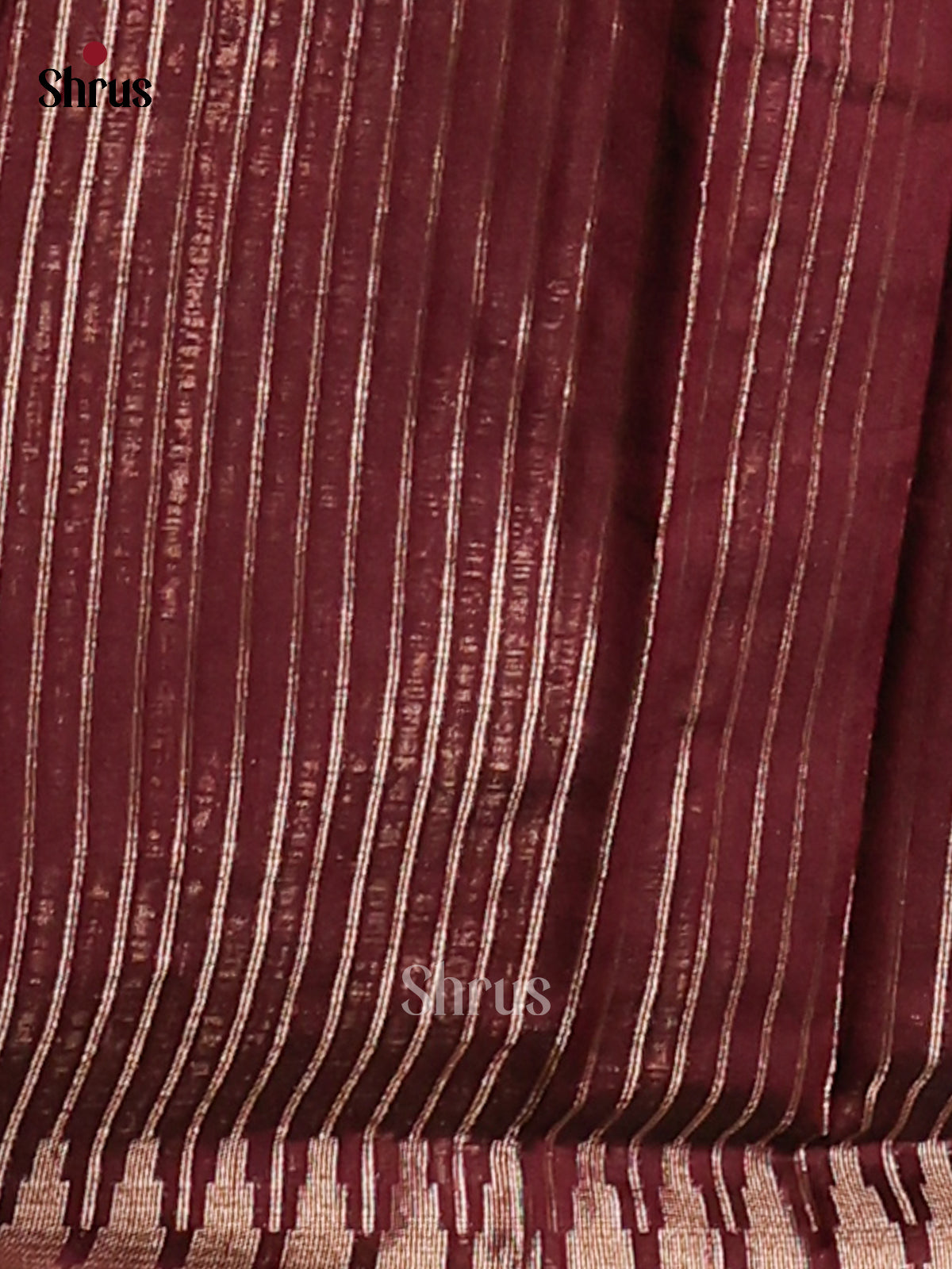 Maroon- Semi Jute Saree - Shop on Shrus.com