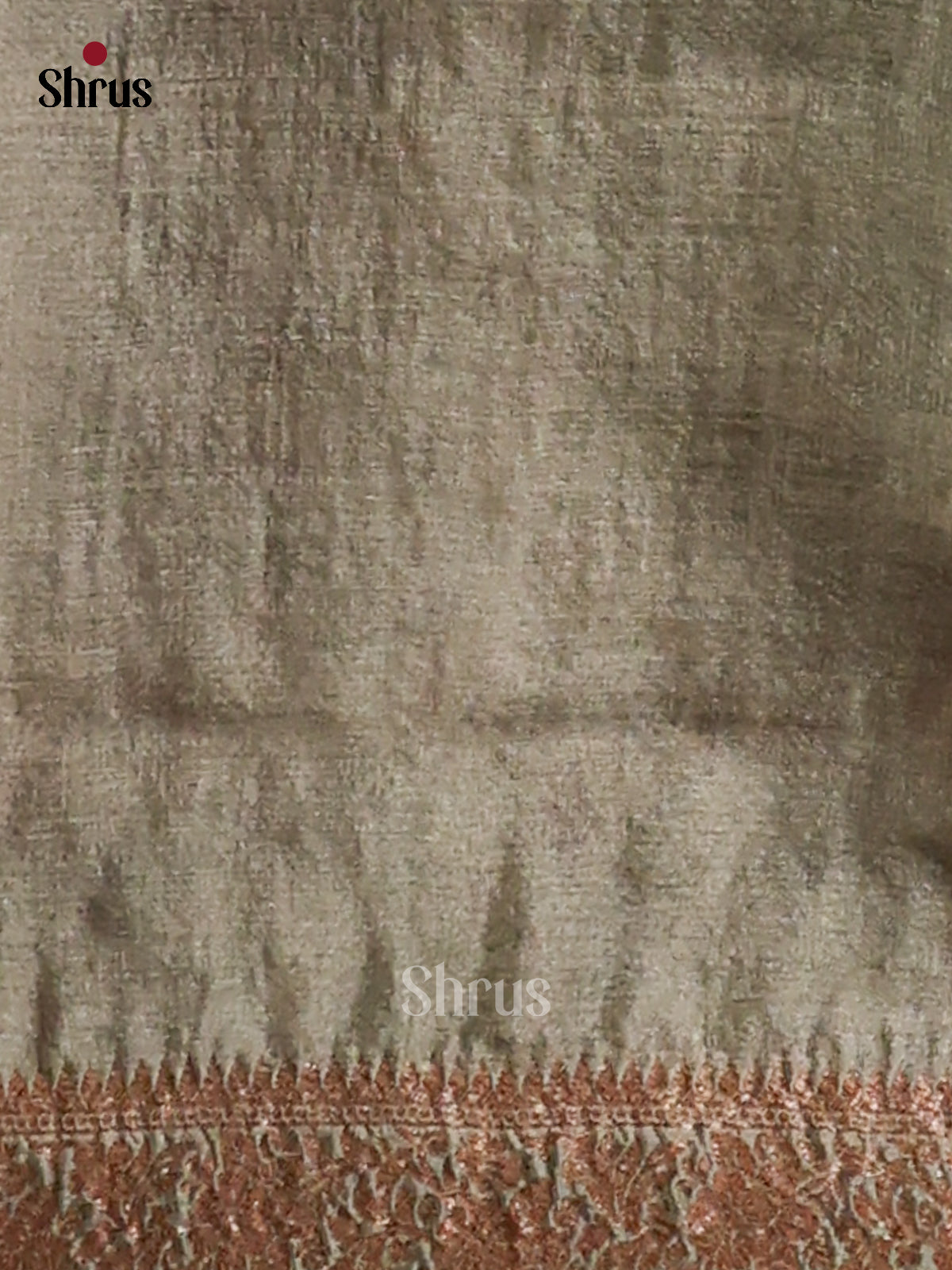 Grey Green(Single Tone)- Tussar Saree-1