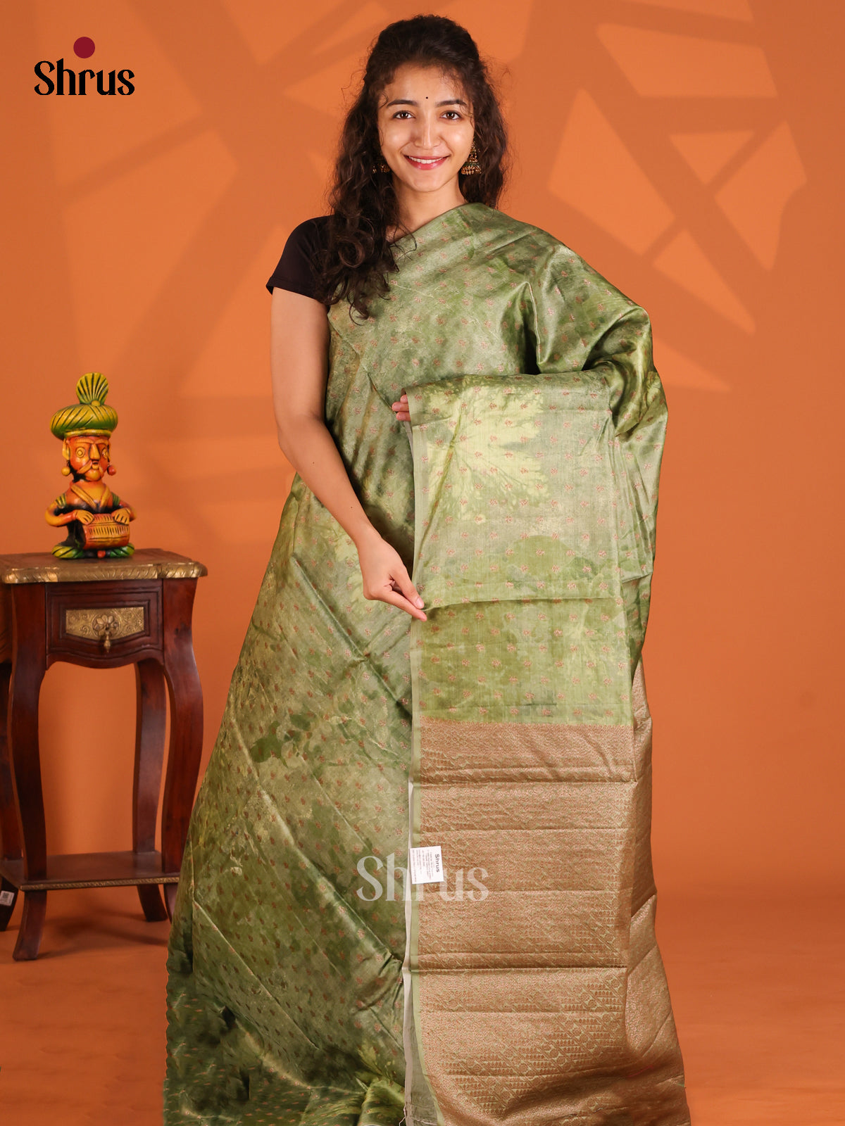 Green(Single Tone) - Tussar Saree