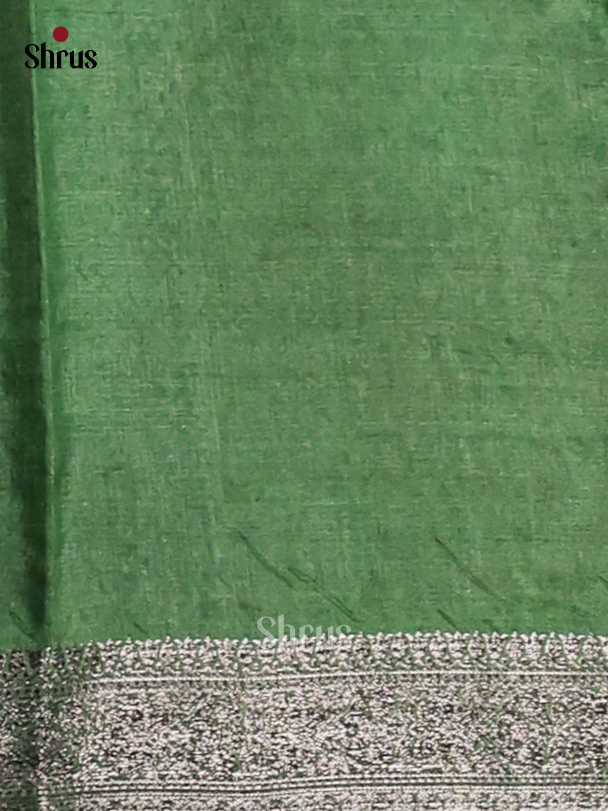Green(Single Tone) - Tussar Saree - Shop on Shrus.com