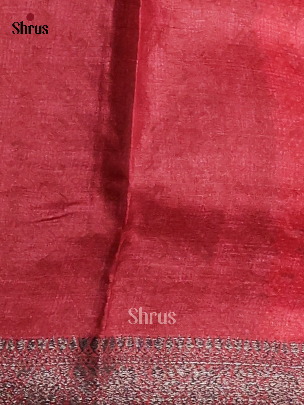 Red(Single Tone)- Tussar Saree - Shop on Shrus.com