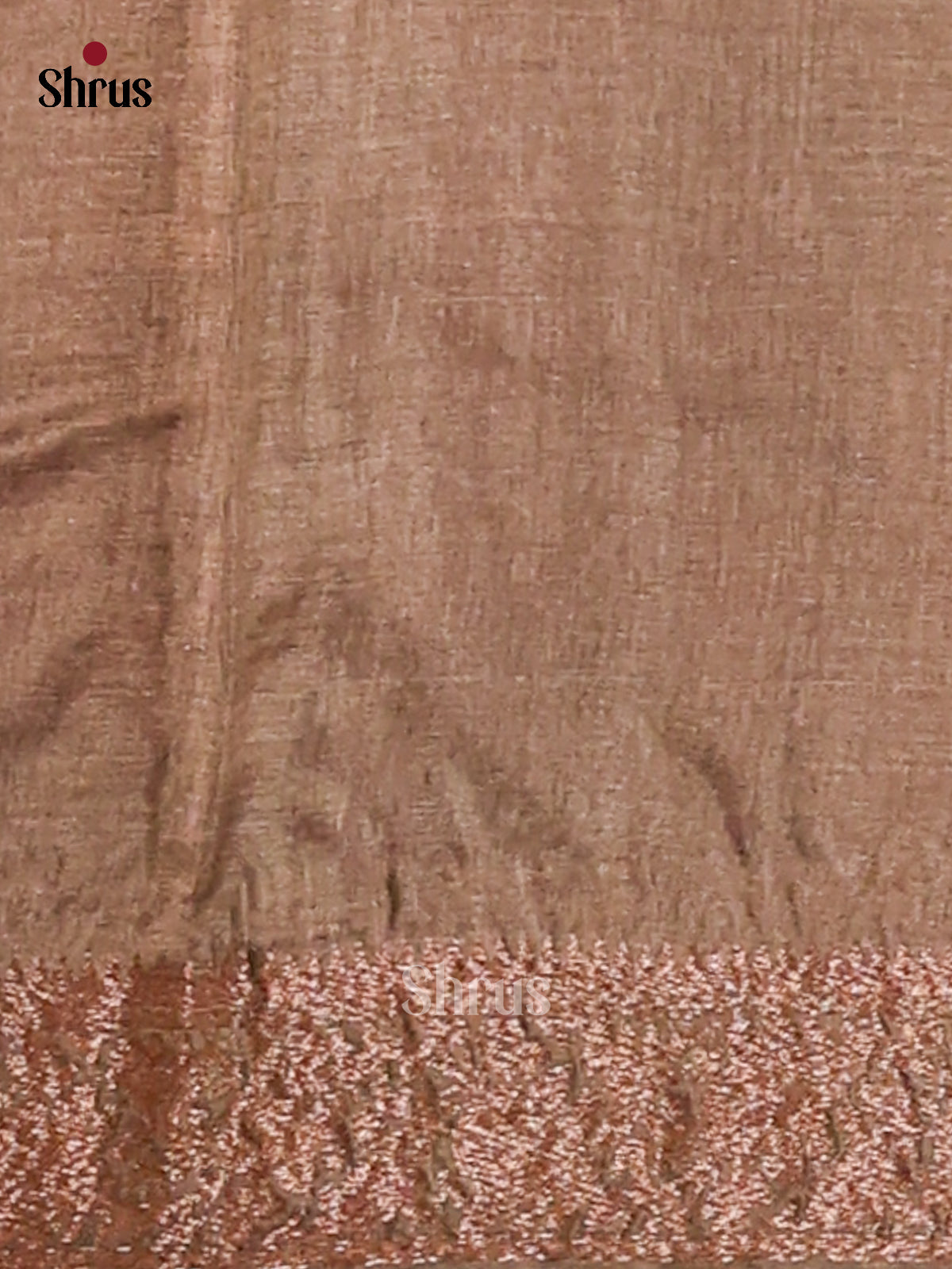 Enchanting Dusty Brown Tussar Silk Saree With Floral Prints - Shop on Shrus.com