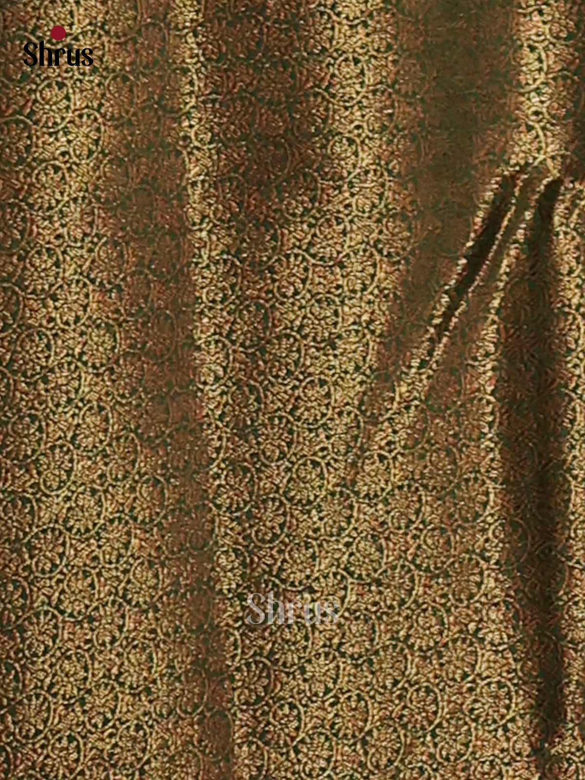 Mehandi Green & Green - Semi Jute Saree - Shop on Shrus.com