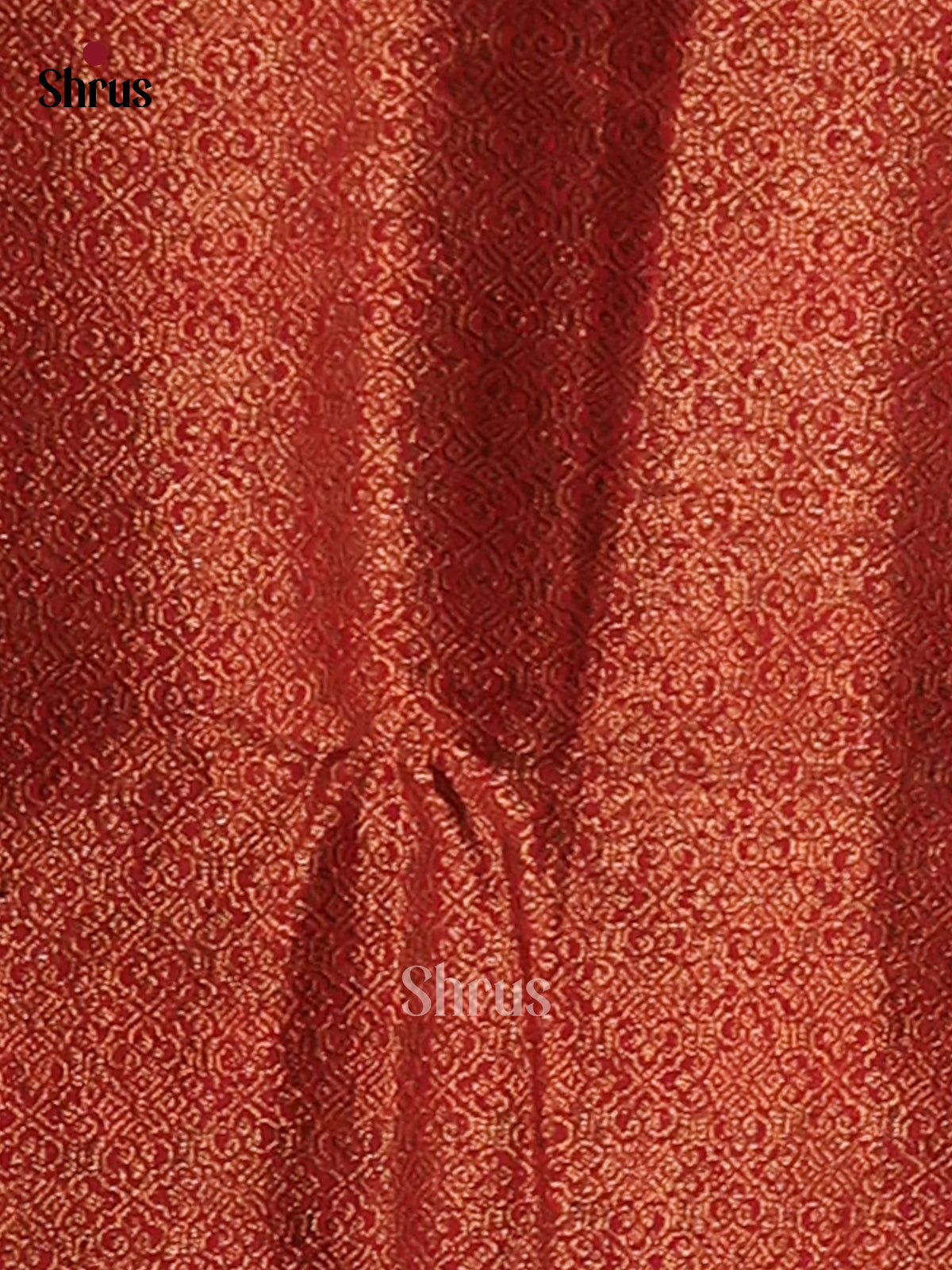 Brown & Red- Semi Jute Saree - Shop on Shrus.com