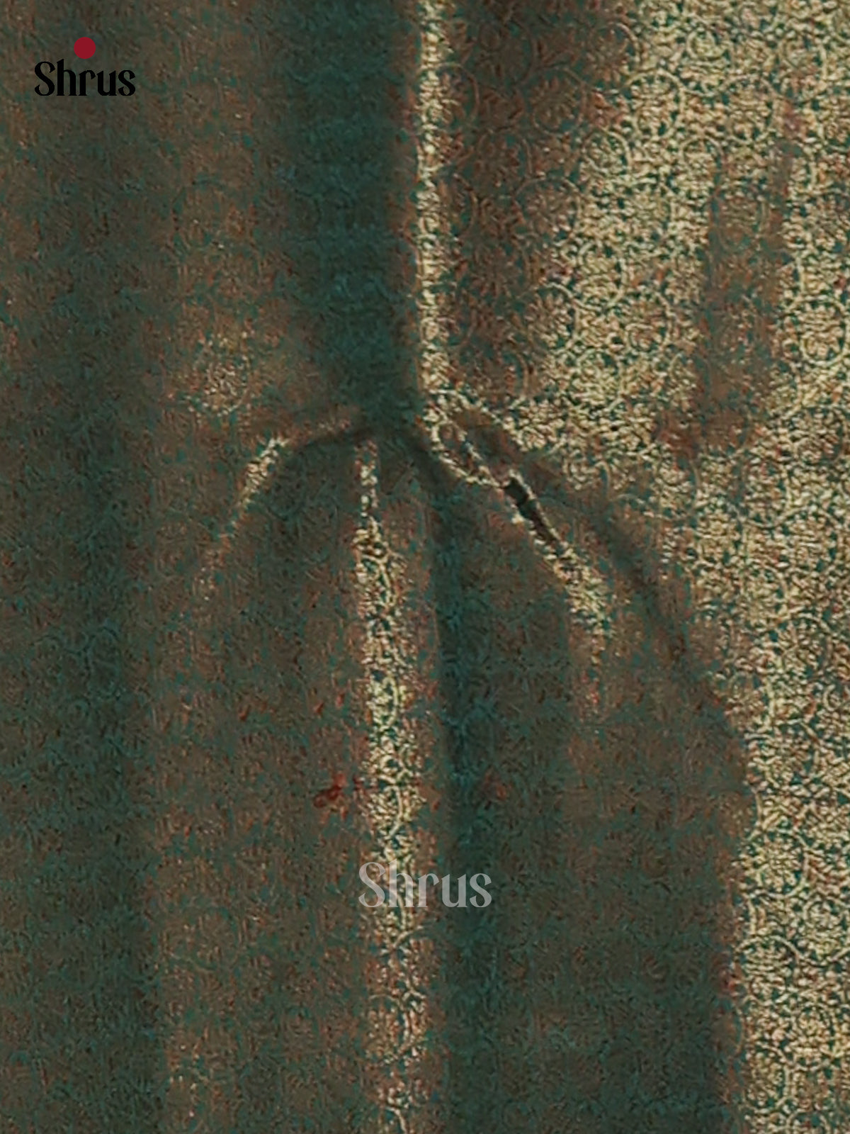 Maroon & Green- Semi Jute Saree - Shop on Shrus.com
