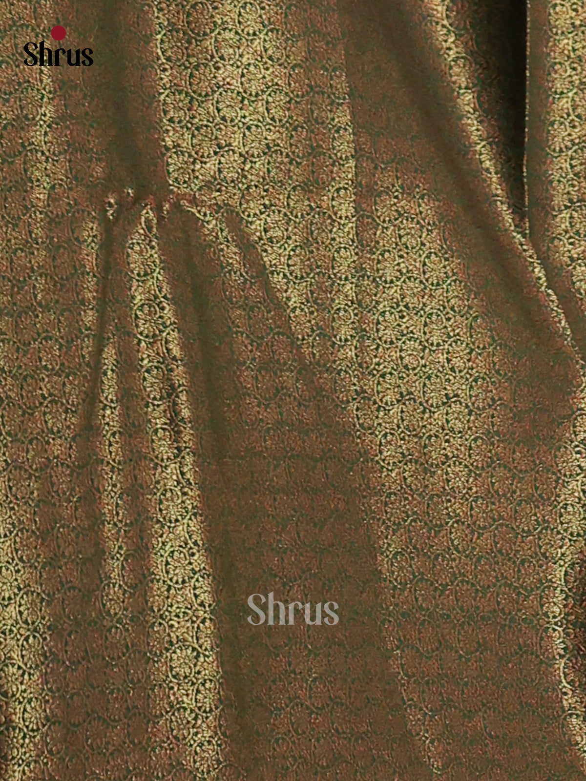 Mustardy Green & Green- Semi Jute Saree - Shop on Shrus.com