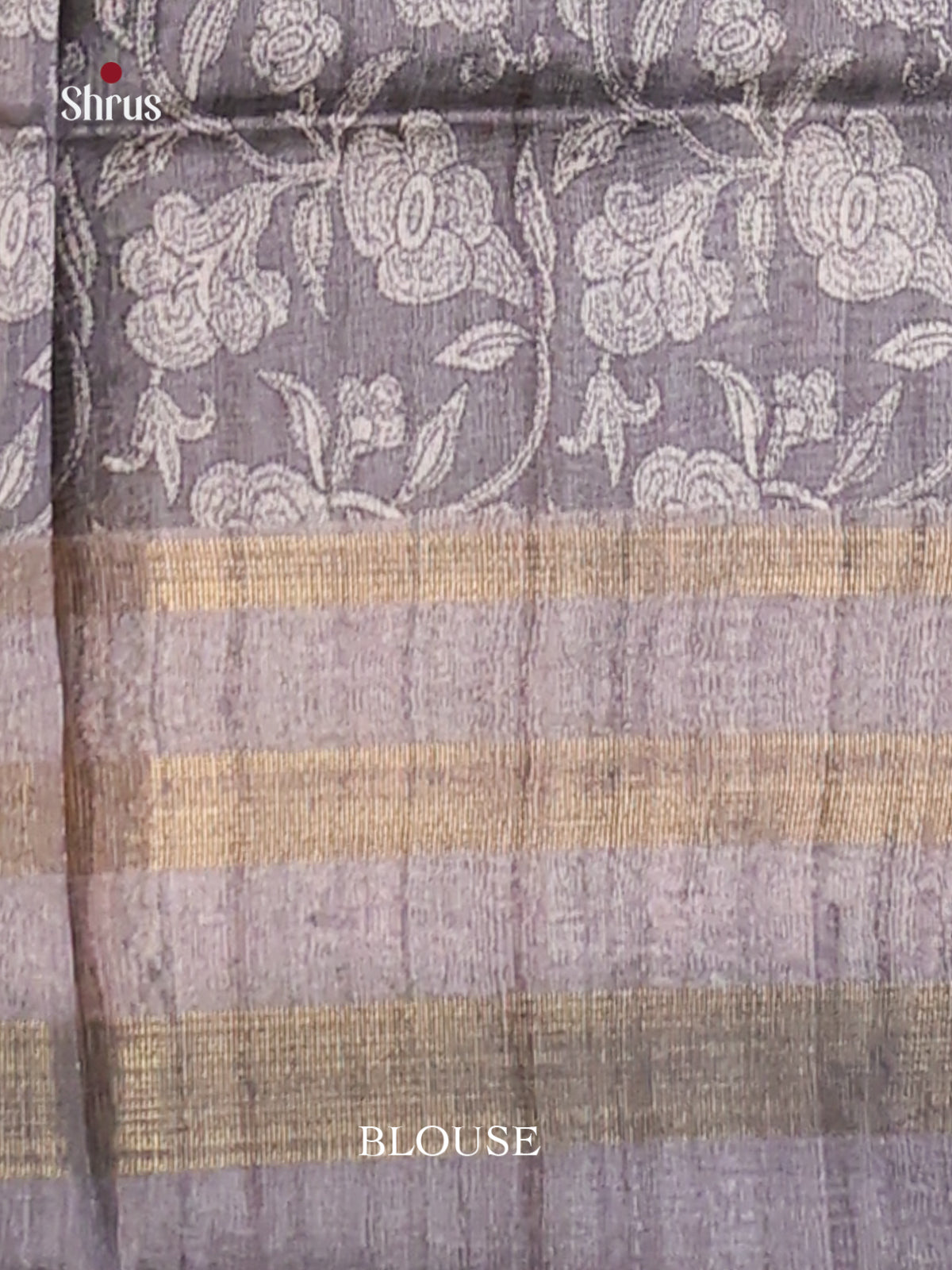 Cream & Grey - Champa semitussar Saree - Shop on Shrus.com