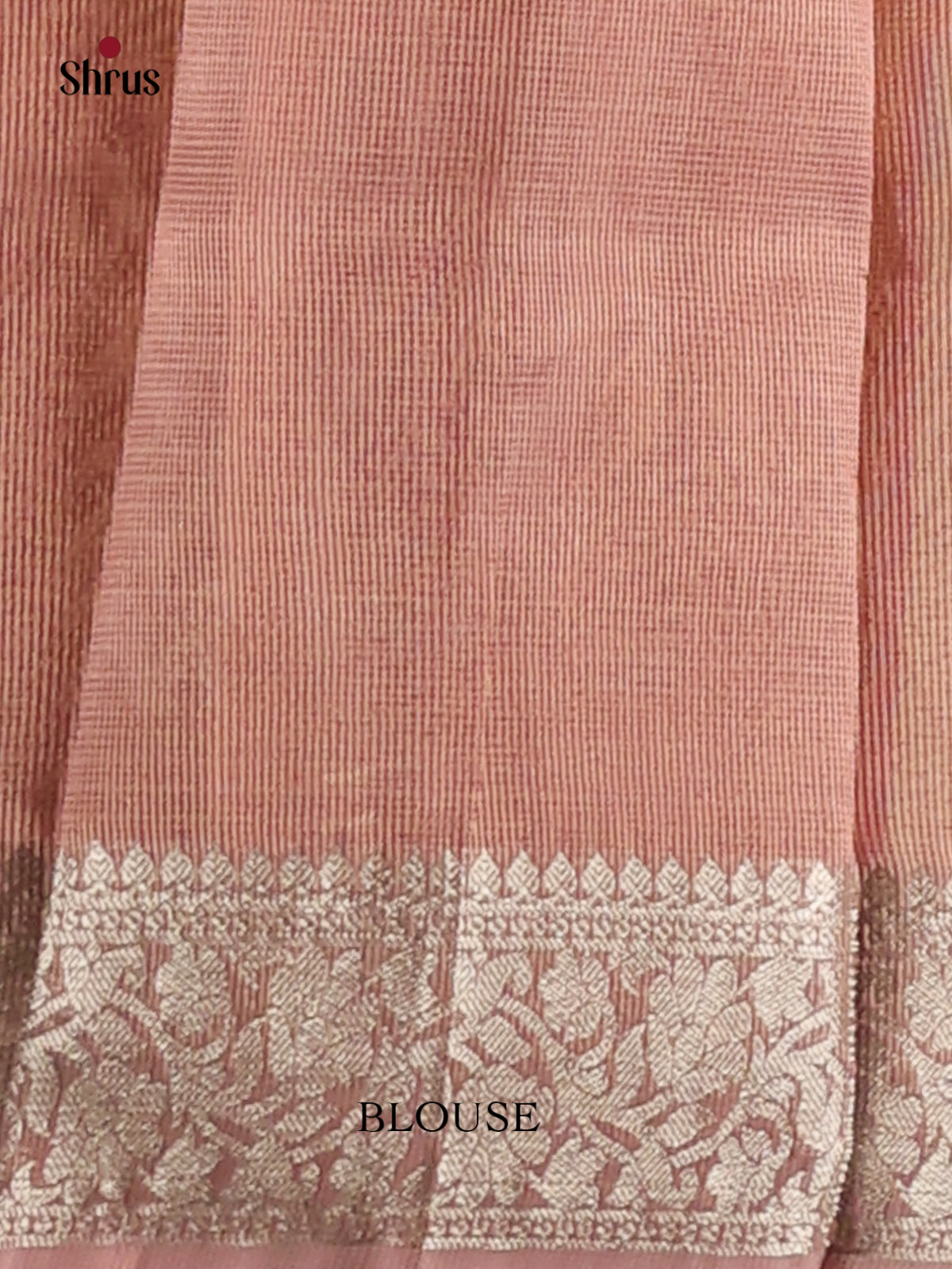 Cream & Dusty Pink- Semi Tissue Saree - Shop on Shrus.com
