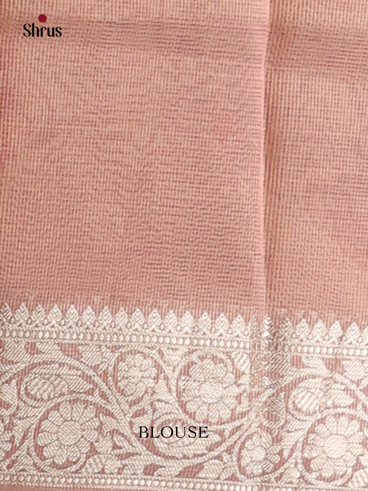 Cream & Pink- Semi Tissue Saree - Shop on Shrus.com