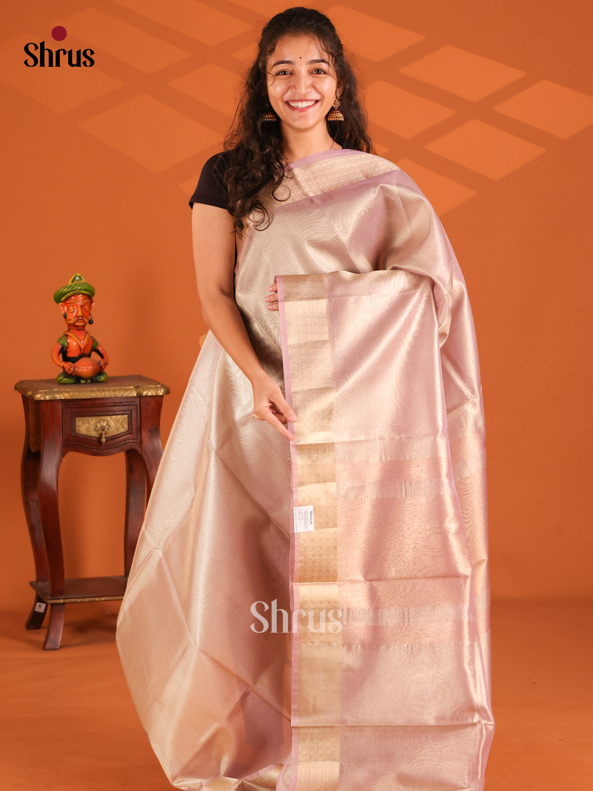 Mild Lavender - Semi Tissue saree - Shop on Shrus.com