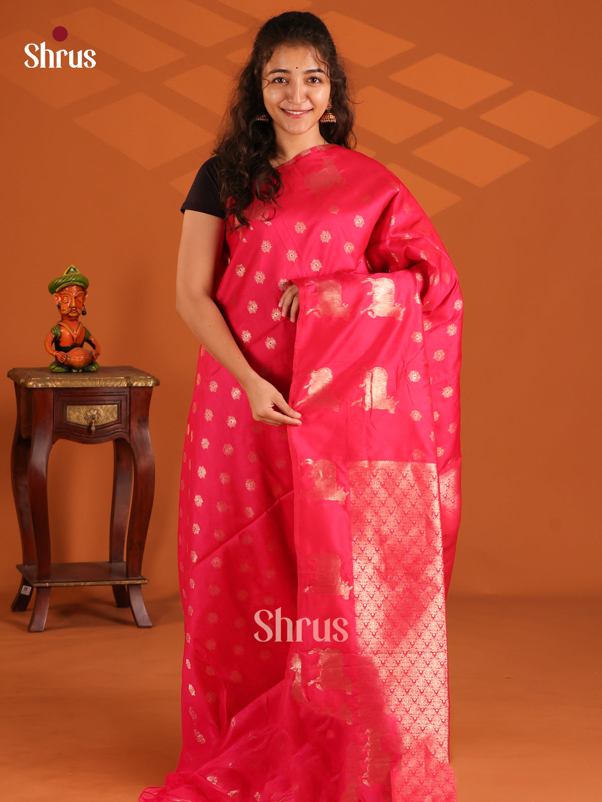 DFS04331 - Semi Softsilk Saree - Shop on Shrus.com