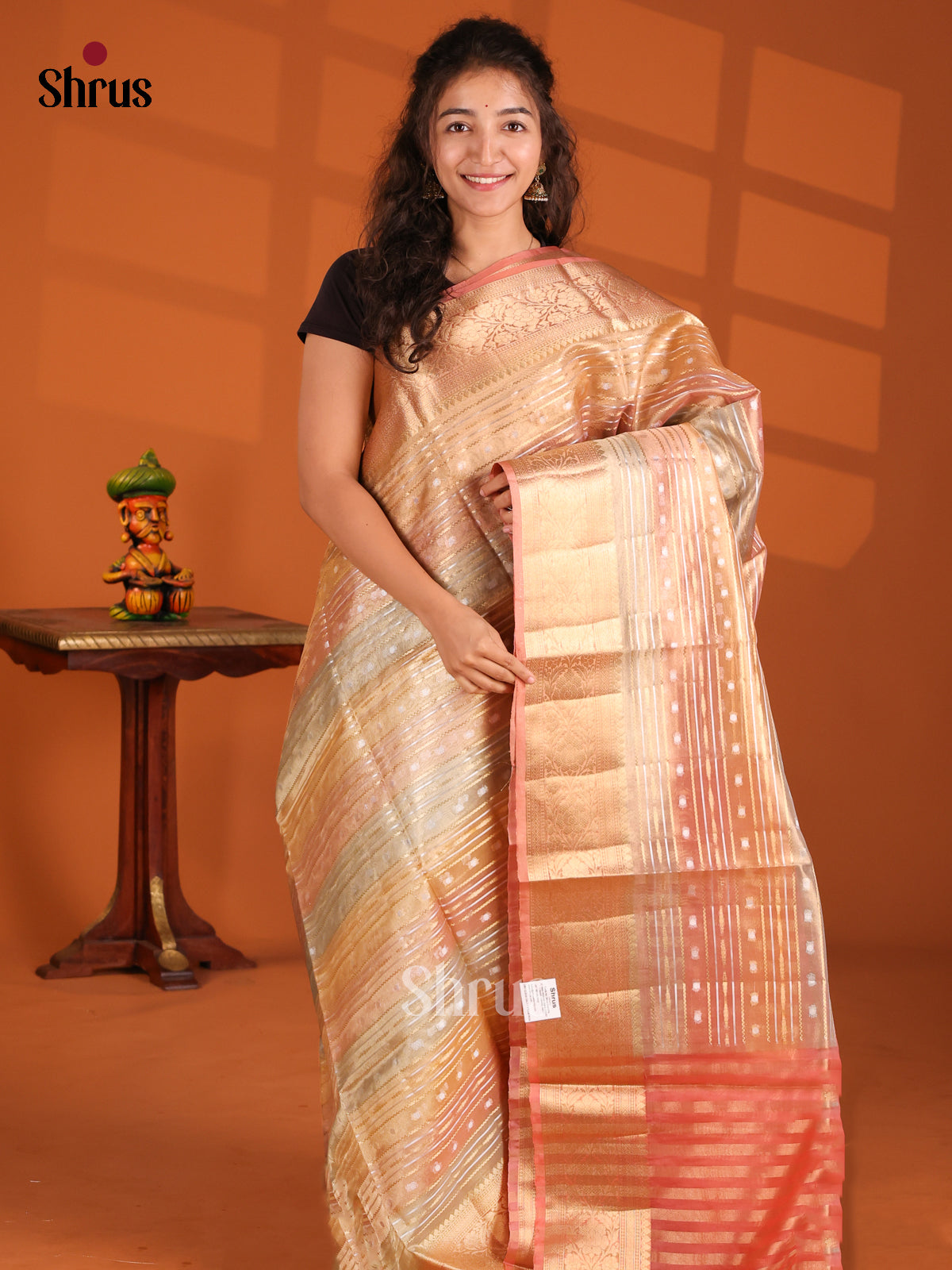 Peach & Grey - North Silk Cotton Saree - Shop on Shrus.com