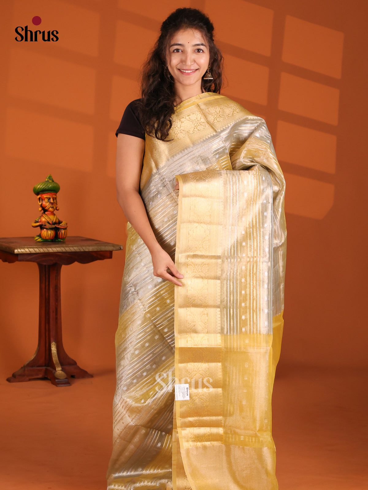 Mustard & Grey - North Silk Cotton Saree - Shop on Shrus.com