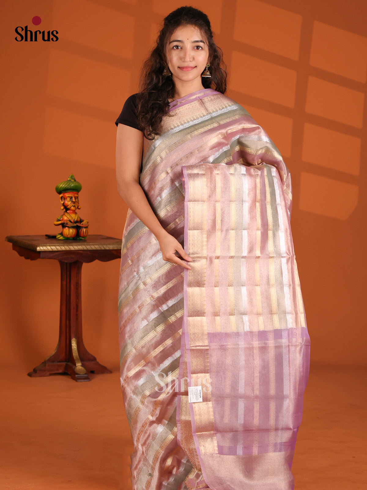 Lavender and Green- North Silk Cotton Saree - Shop on Shrus.com