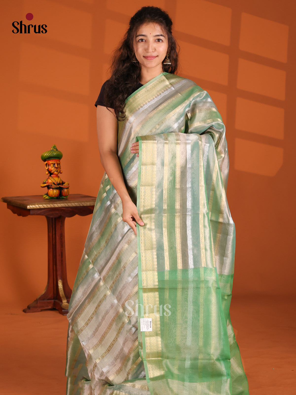 Green & Grey - North Silk Cotton Saree - Shop on Shrus.com