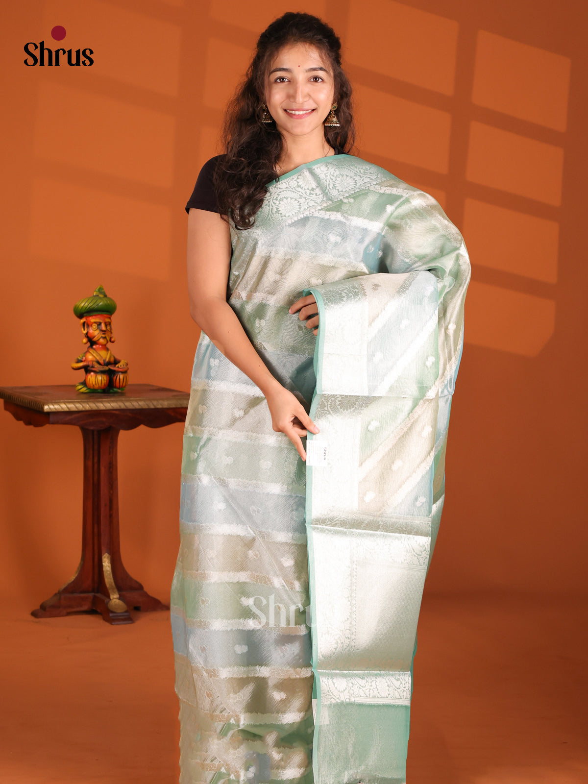 Green & Blue - North Silk Cotton Saree - Shop on Shrus.com