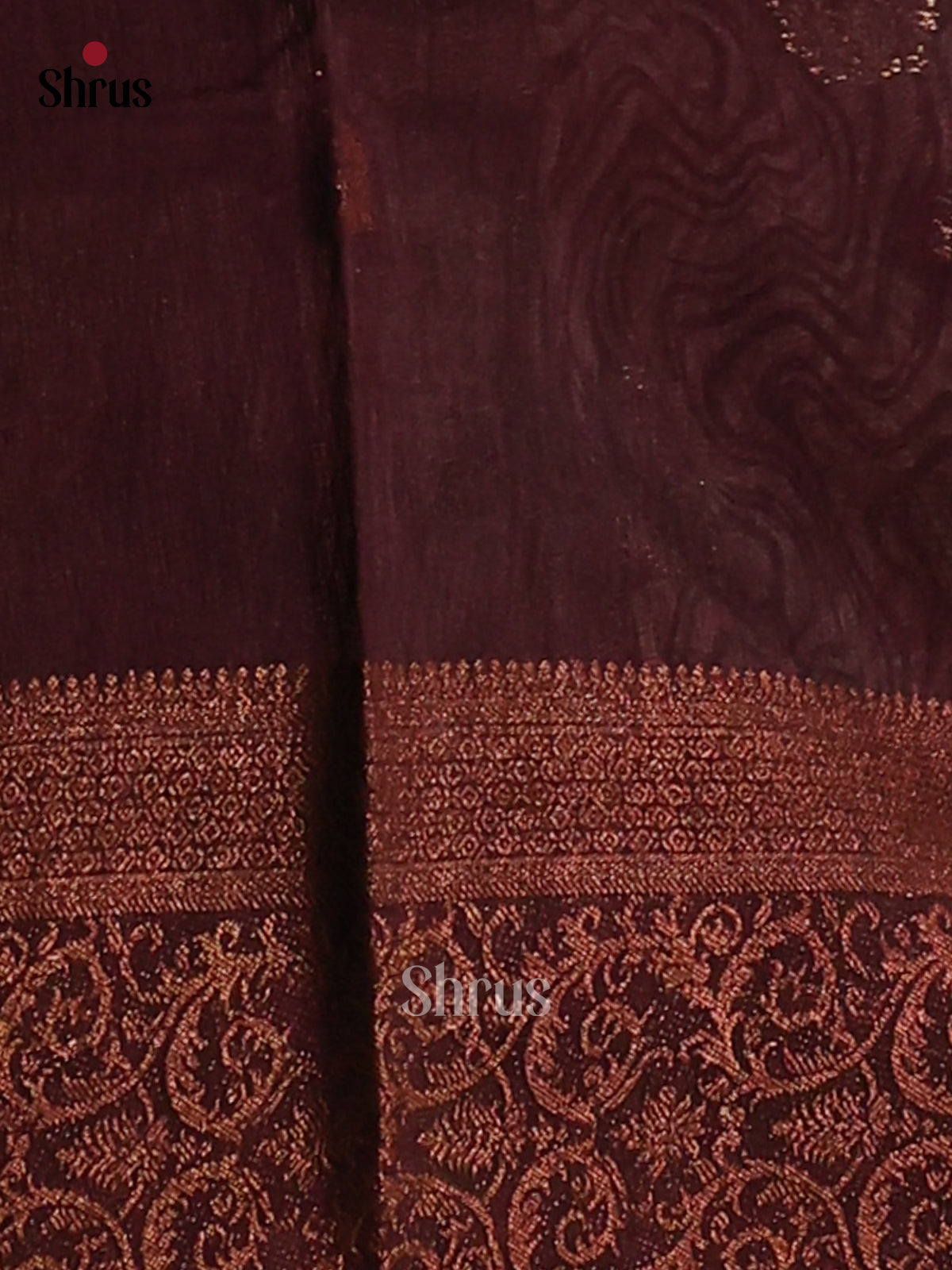 Brown- Linen silk Saree - Shop on Shrus.com