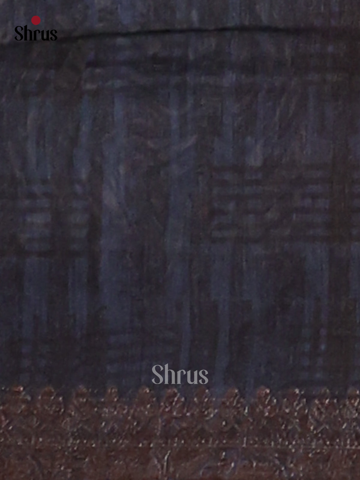 Blue- Semi Linen print Saree - Shop on Shrus.com