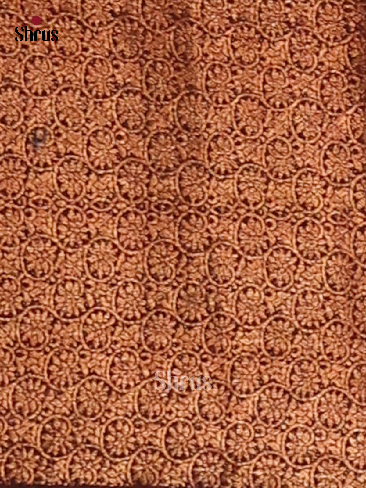 Brown - Semi Linen print Saree - Shop on Shrus.com