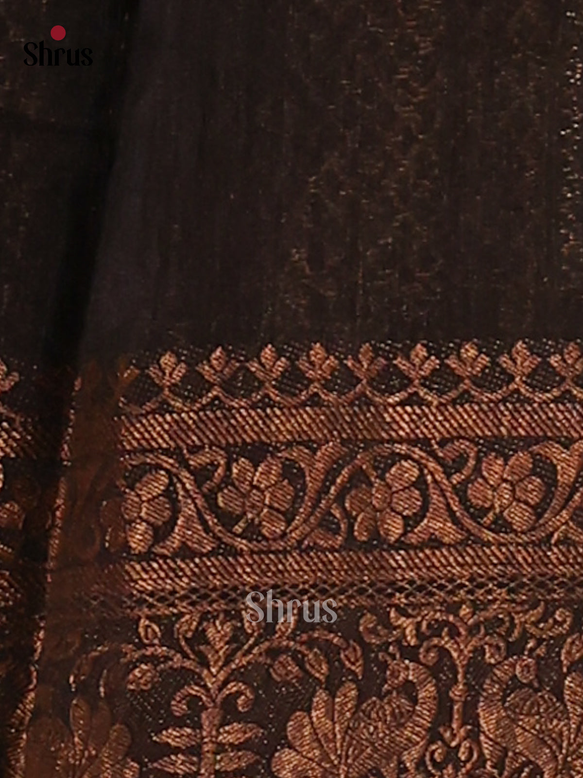 Black - Semi Linen print Saree - Shop on Shrus.com