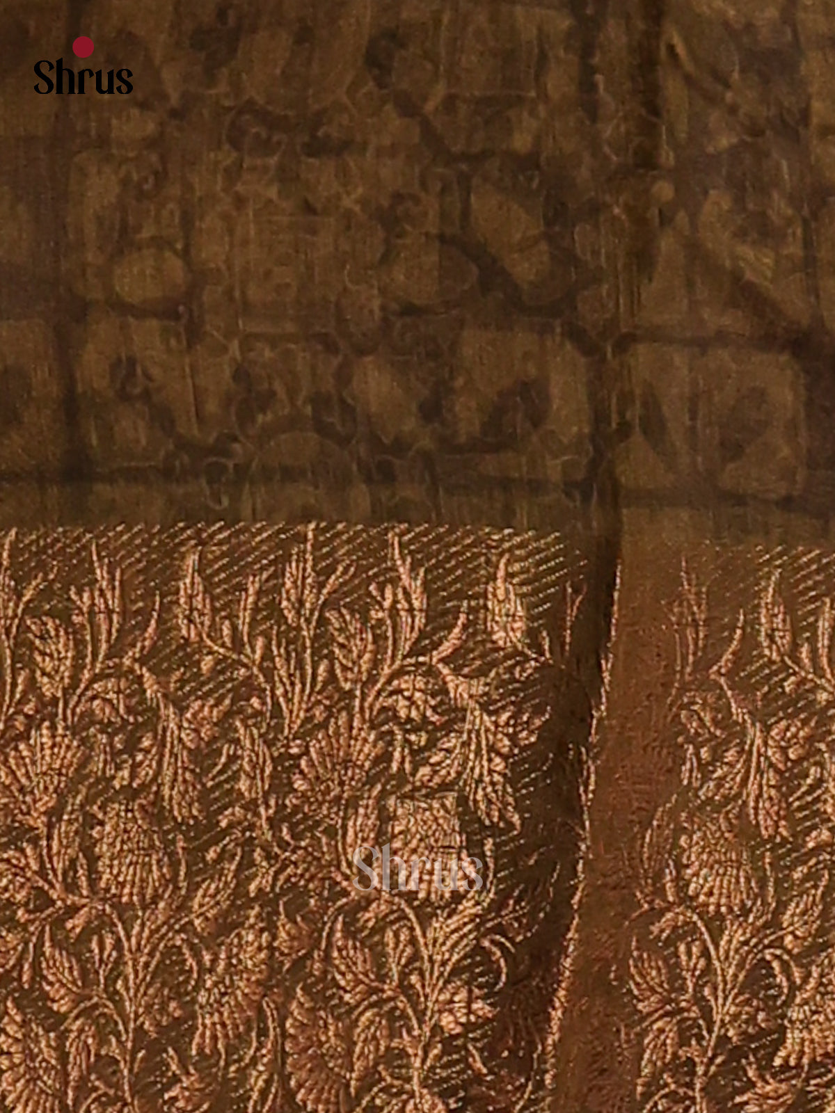 MEhandi Green - Semi Linen Print Saree - Shop on Shrus.com