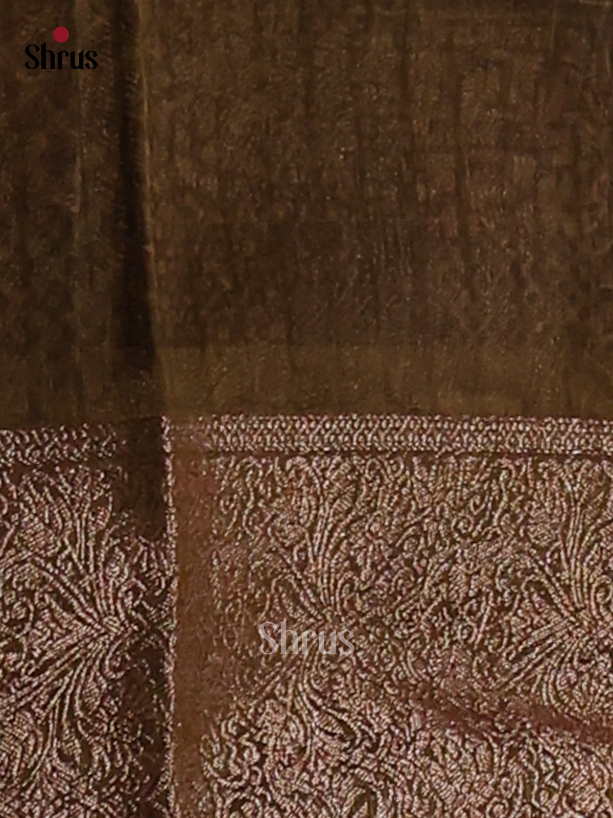 Mehandi Green - Semi Linen printed Saree - Shop on Shrus.com
