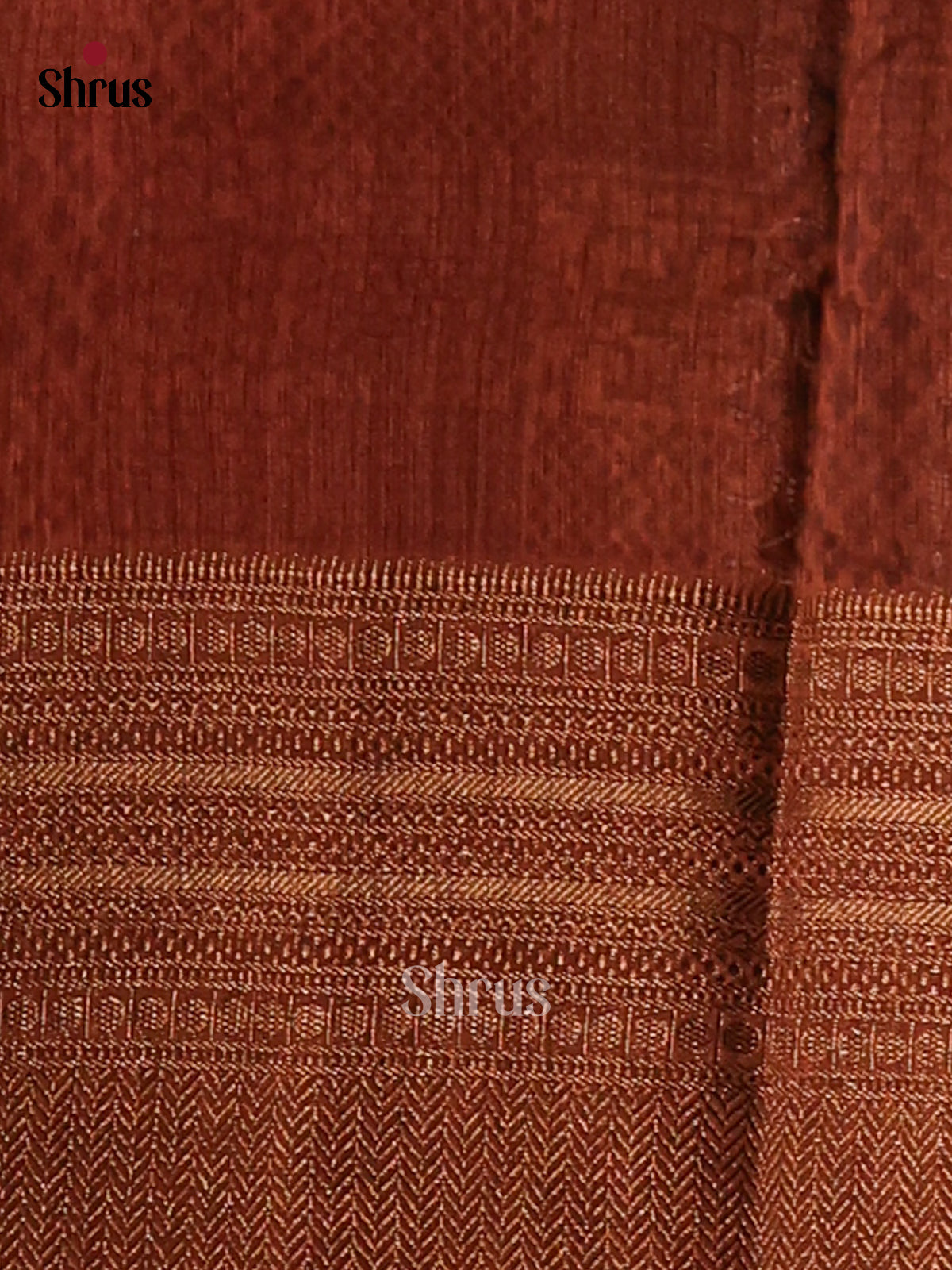 Brown - Semi Linen printed Saree - Shop on Shrus.com