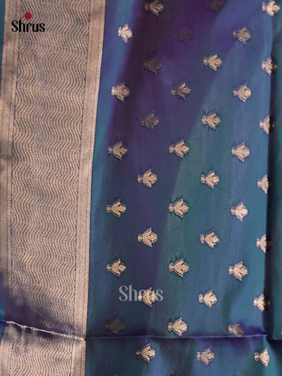 Peacock Blue- Semi Softsilk Saree - Shop on Shrus.com