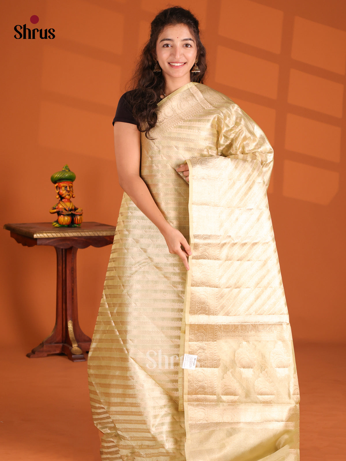 Light Green - Bamboo silk Saree - Shop on Shrus.com