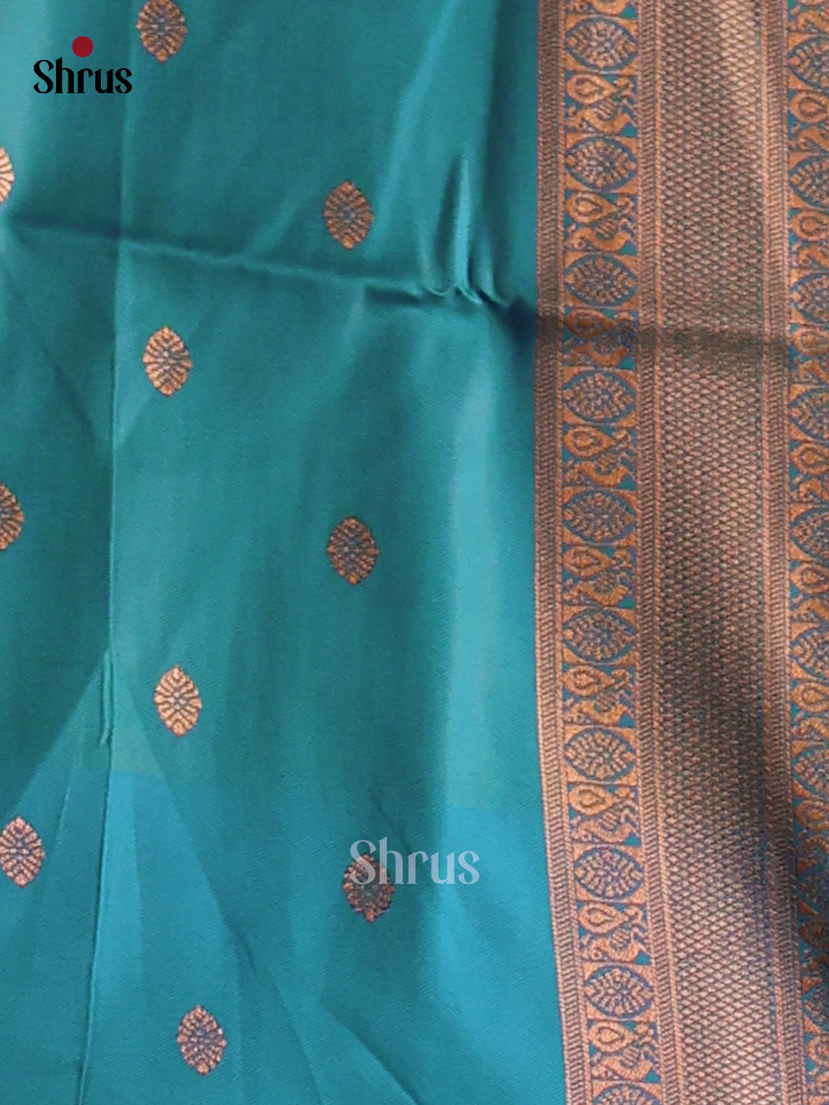 Green & Blue - Semi Softsilk Saree - Shop on Shrus.com