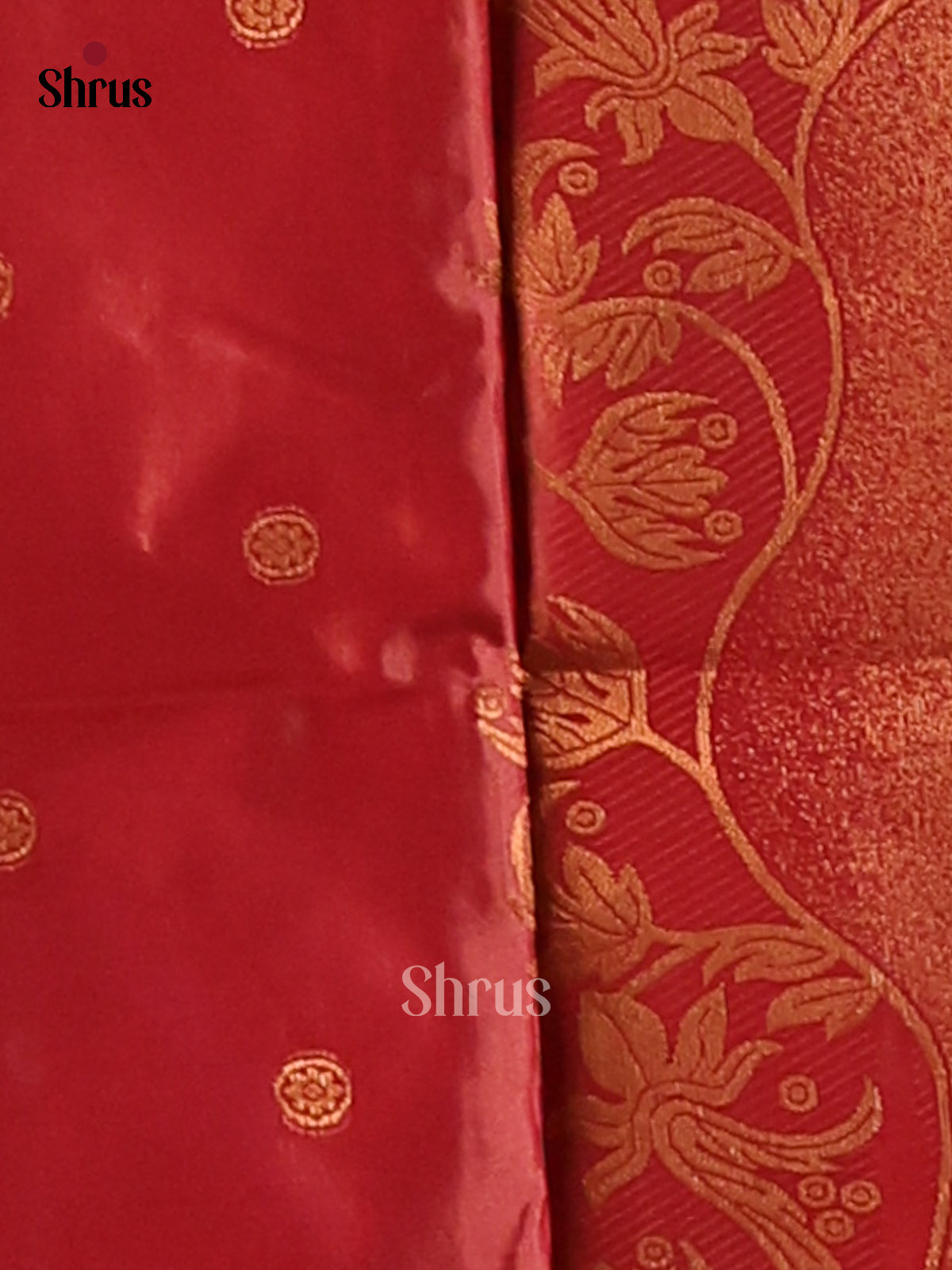 Red- Semi Softsilk Saree - Shop on Shrus.com