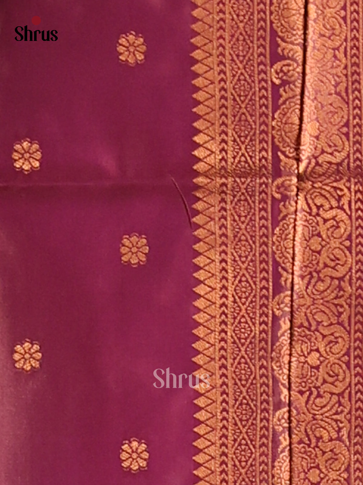 Maroon - Semi Softsilk Saree - Shop on Shrus.com