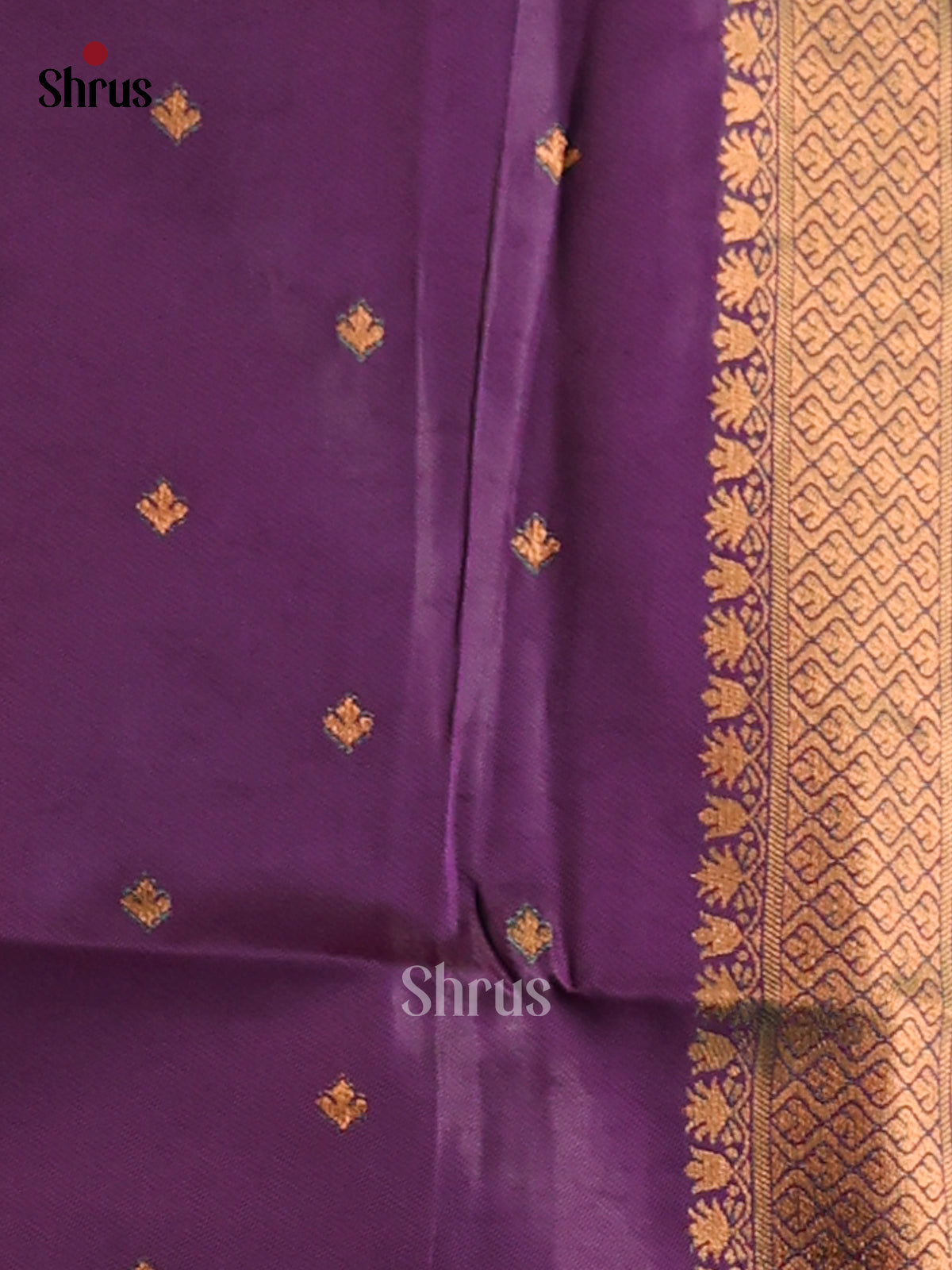 Green & Purple - Semi Softsilk Saree - Shop on Shrus.com
