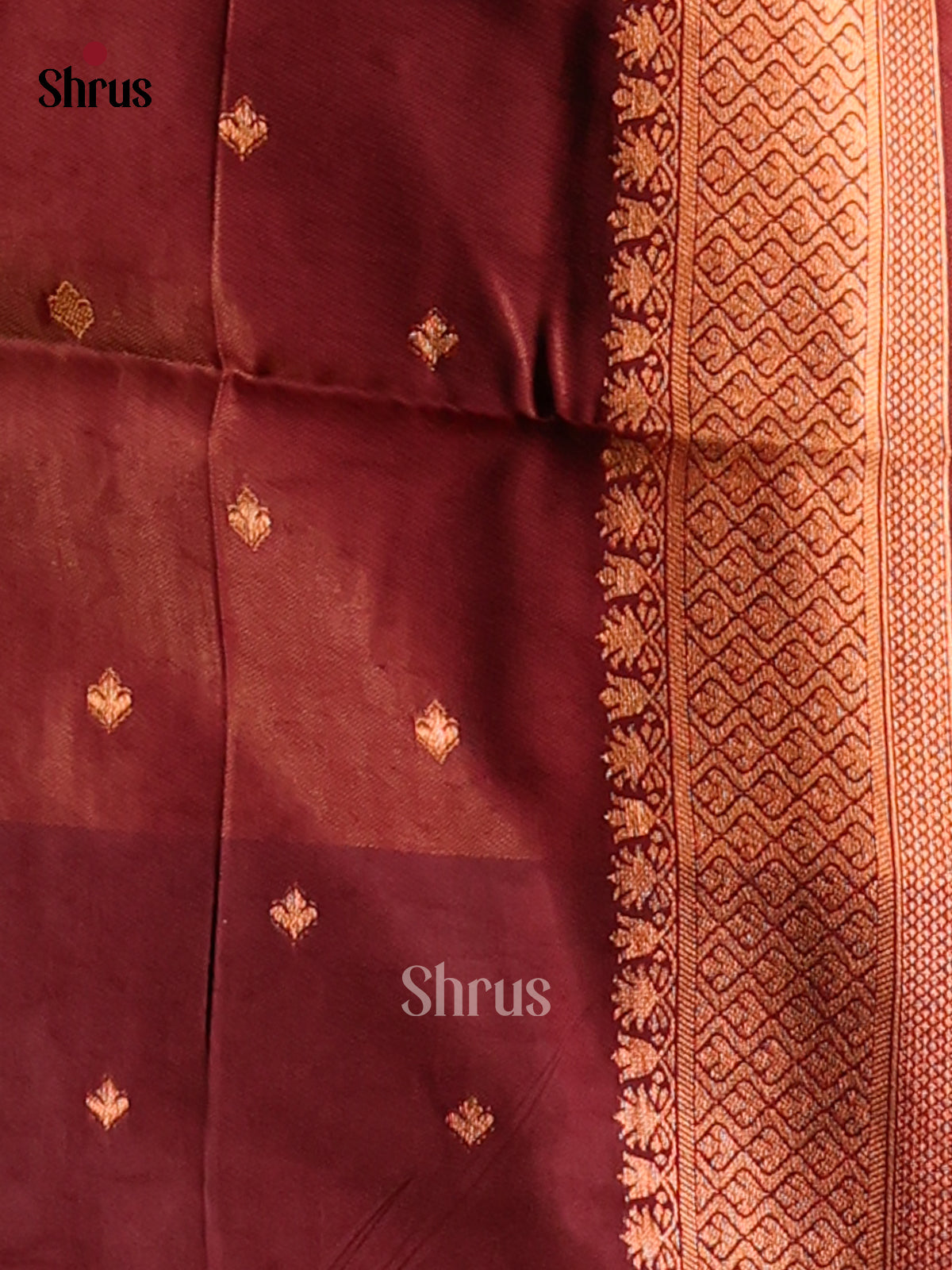 Orange & Arakku Maroon - Semi Softsilk Saree - Shop on Shrus.com