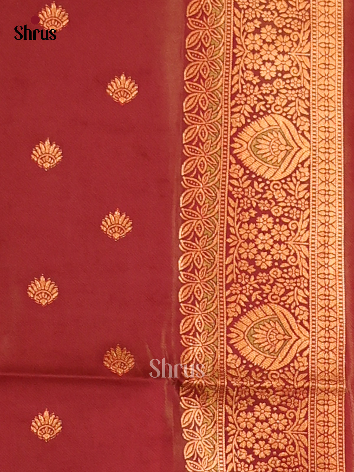 Orange & Arakku Maroon- Semi Softsilk Saree - Shop on Shrus.com