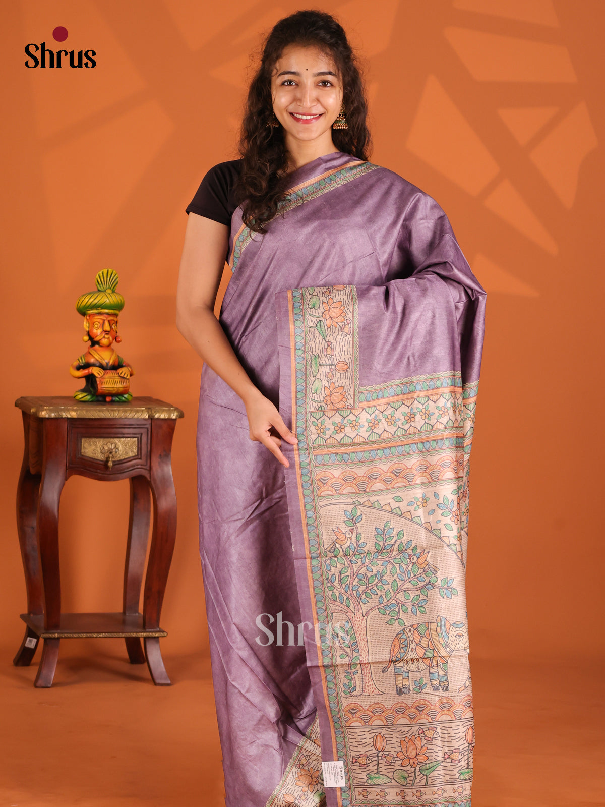 DFS05097- Printed Madhubani Saree - Shop on Shrus.com