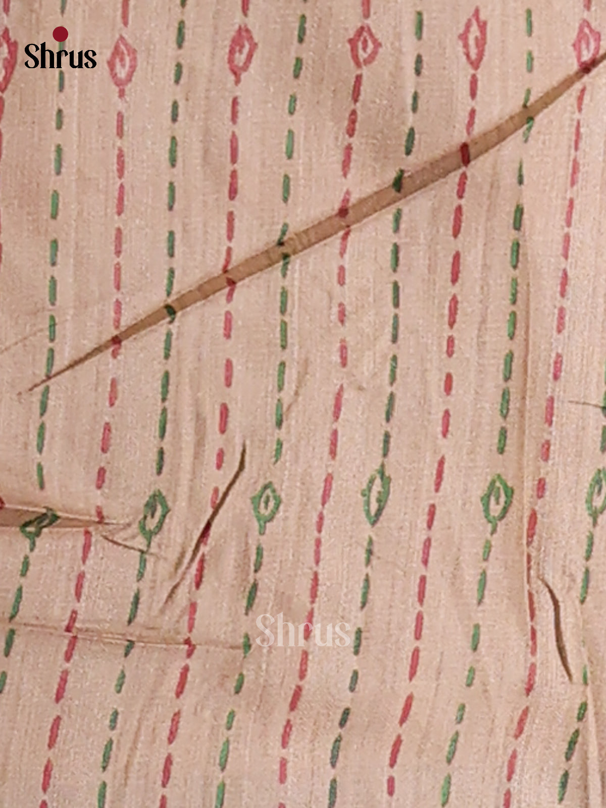 Blue & Cream - Printed Madhubani Saree - Shop on Shrus.com