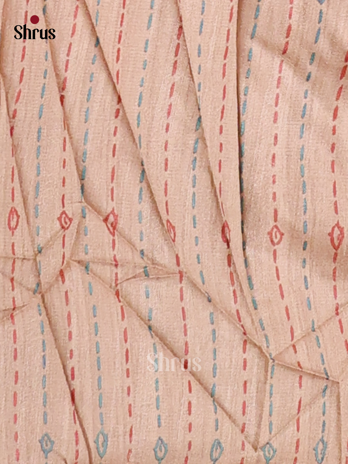 Dusty Brown- Printed Madhubani Saree - Shop on Shrus.com