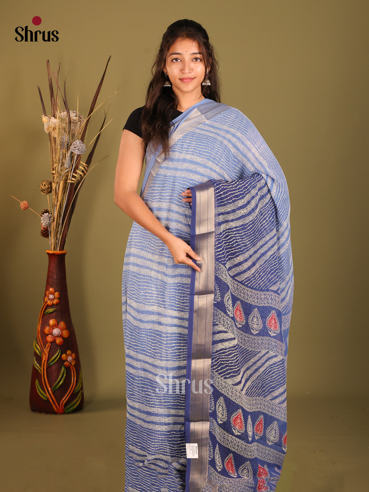 DFS05193 - Semi GeorgetteSaree - Shop on Shrus.com