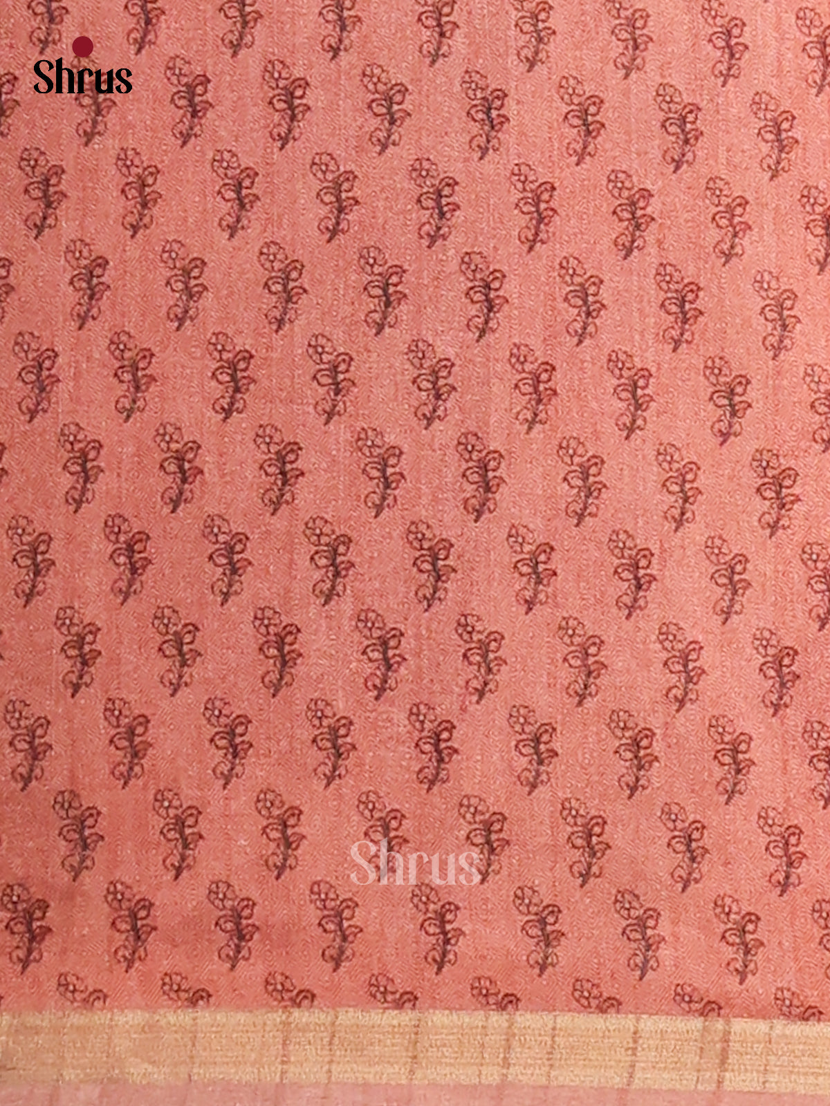 Cream & Pink- Semi Matka Saree - Shop on Shrus.com