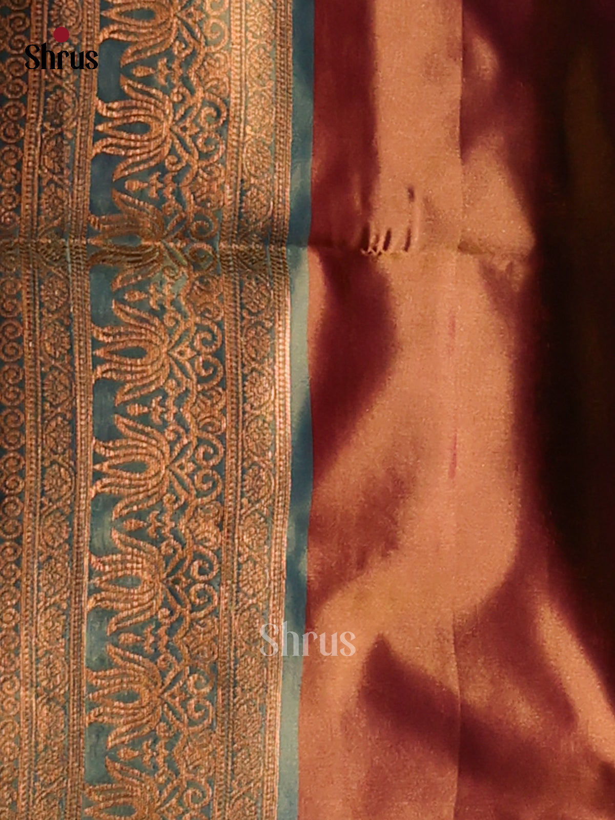 Dark Mustard & Green- Semi Softsilk Saree - Shop on Shrus.com