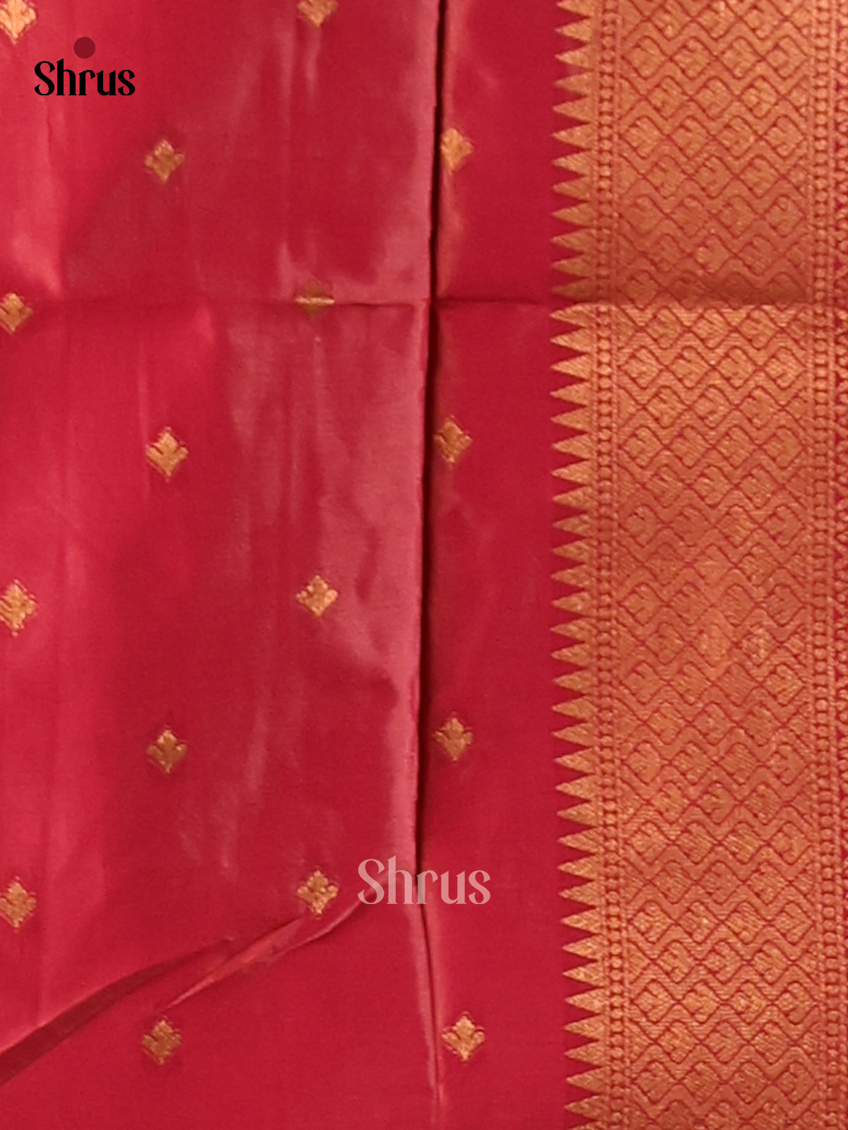 Red - Semi Softsilk Saree - Shop on Shrus.com