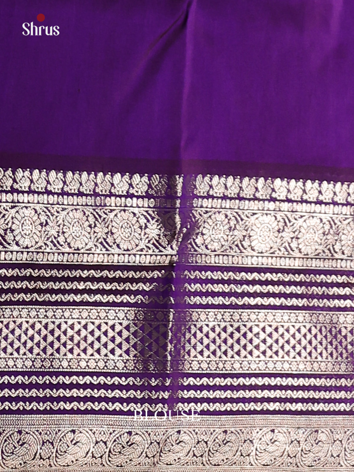 Royal Violet Venkatagiri silk Saree gleams with zari buttis, stripes, self zari border - Shop on Shrus.com