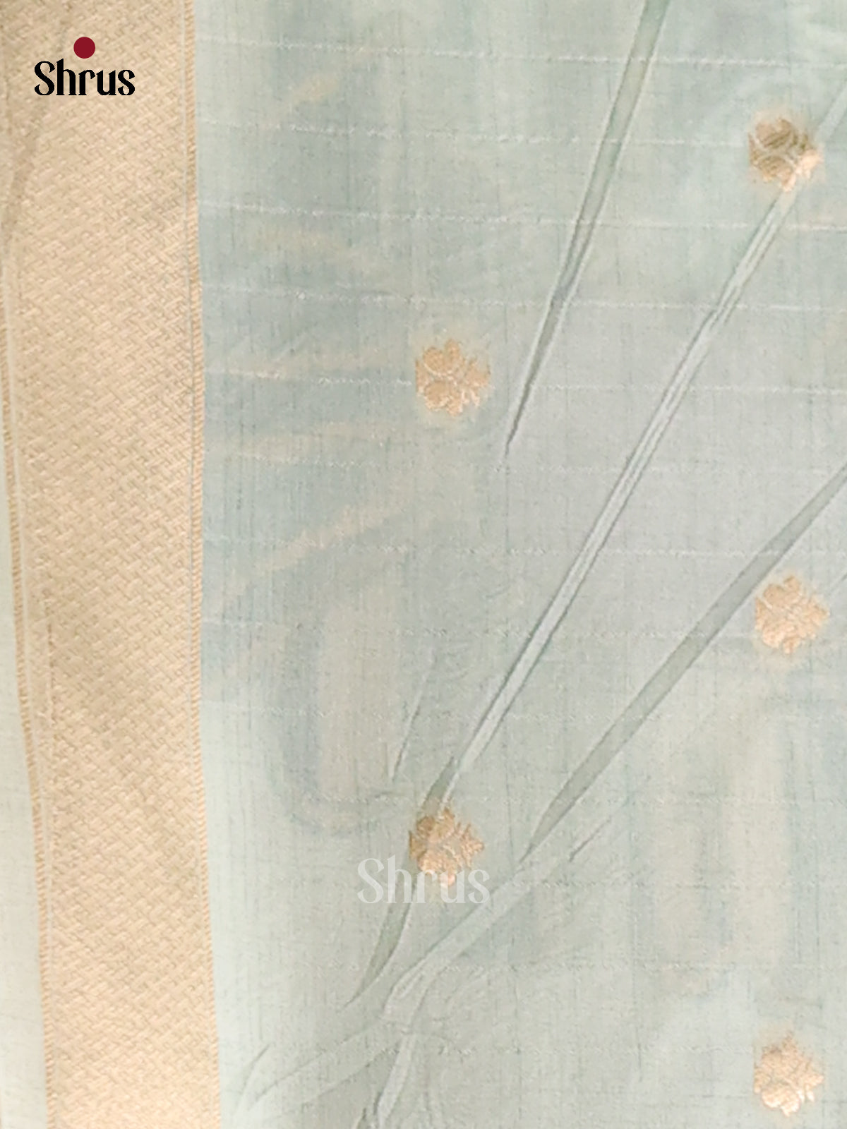 Pastel Blue - Semi Tussar Saree - Shop on Shrus.com