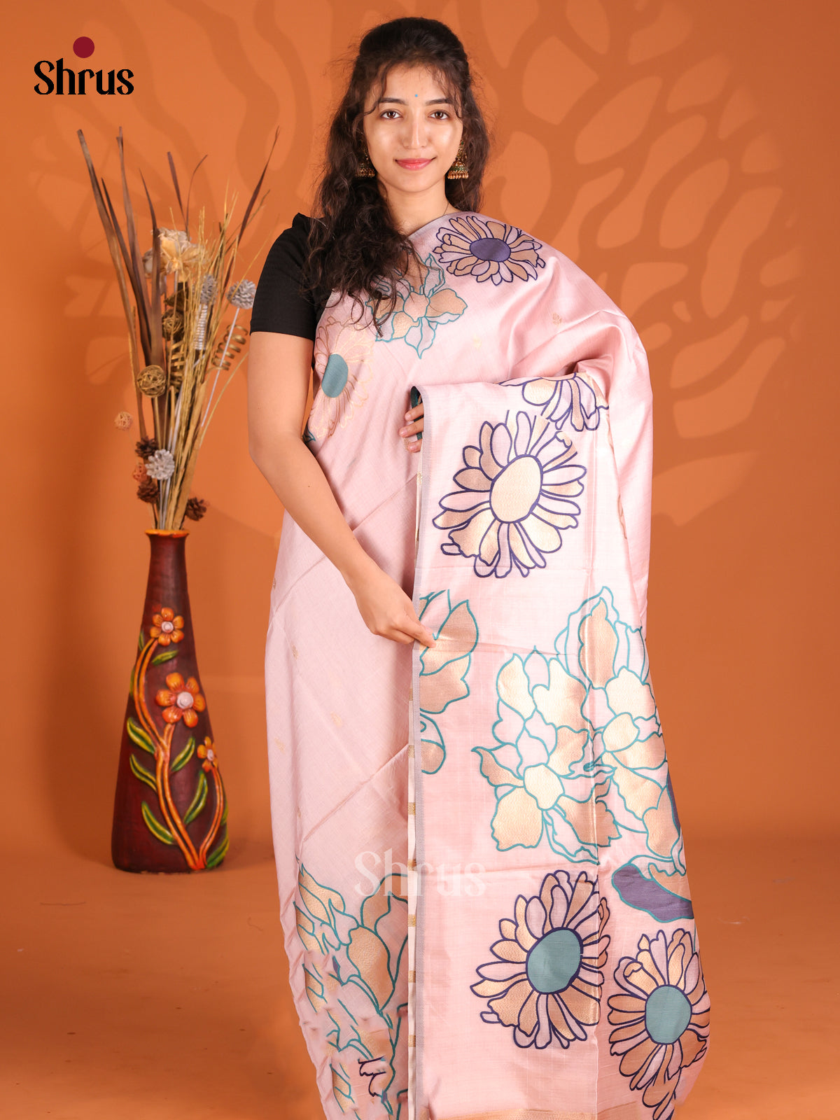 Mild Lavender - Semi Tussar Saree - Shop on Shrus.com